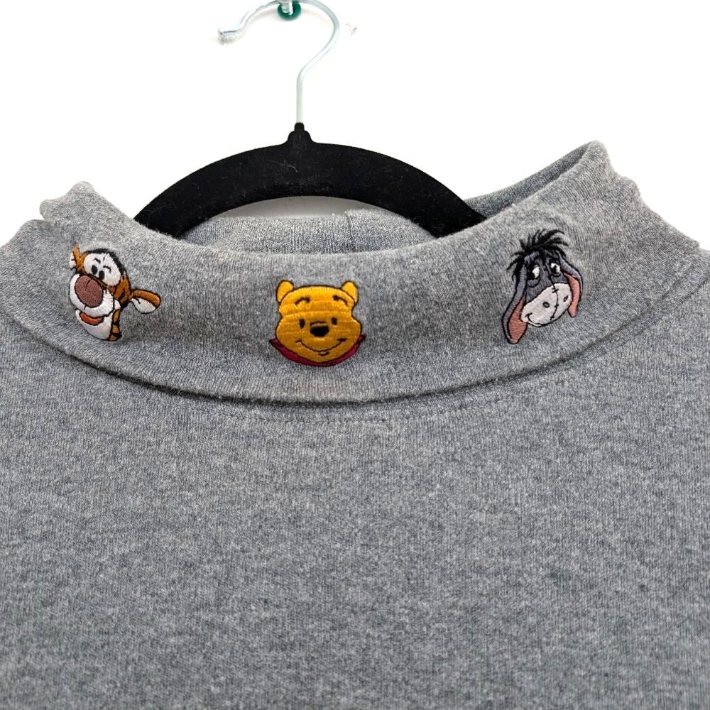 Vintage Disney Mickey Inc Winnie The Pooh Patch Turtleneck Long Sleeve Sz L